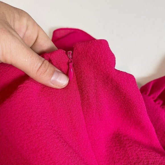 Cynthia Steffe Womens Off Shoulder Tiered A-Line Dress Pink Size 4 Ruffle Formal - Picture 7 of 9